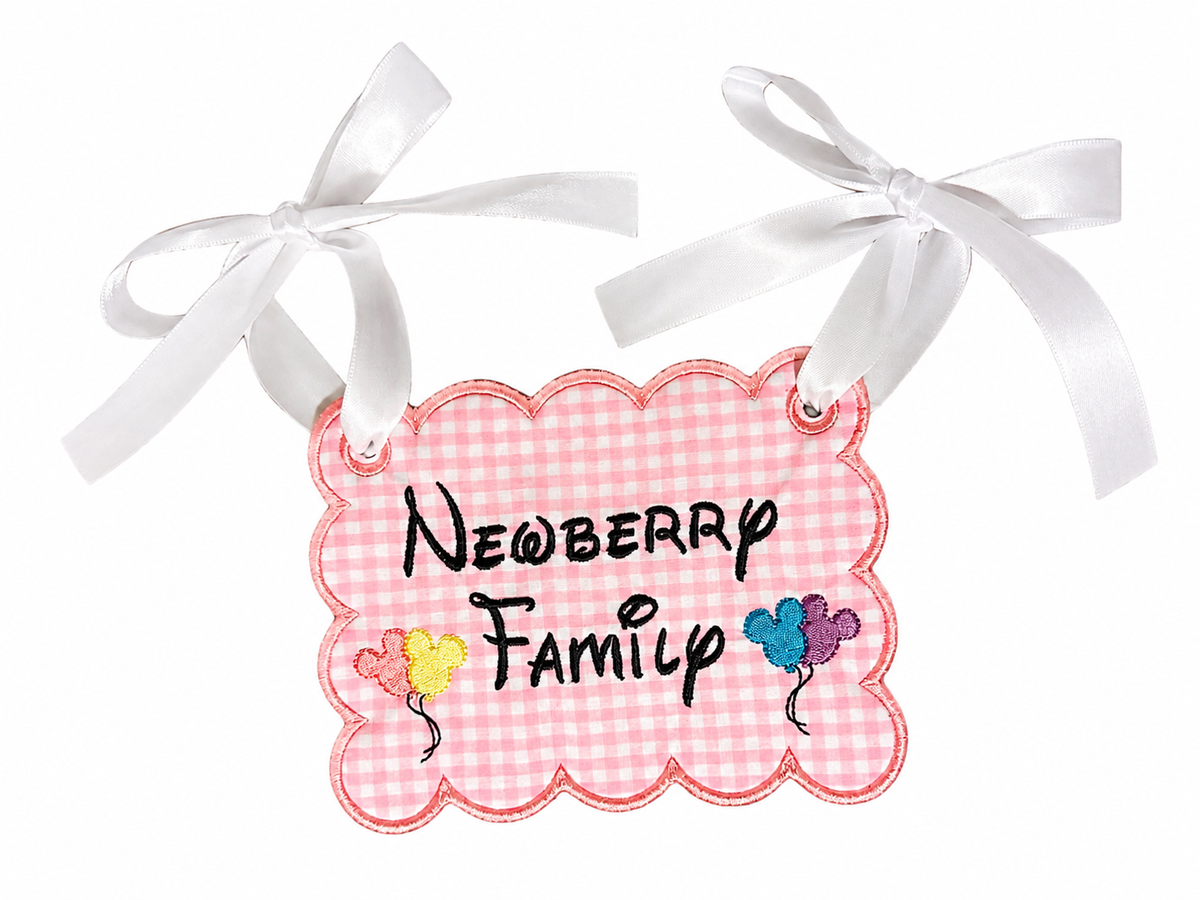 Mouse balloon stroller tag