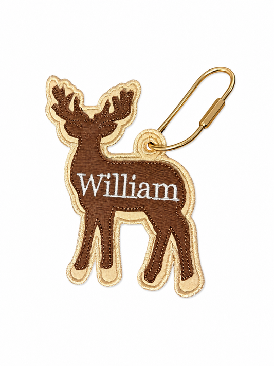 Embroidered Deer Tag